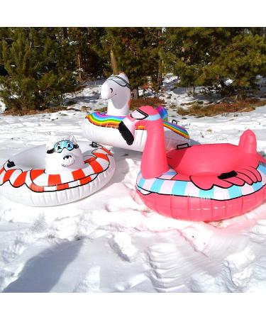 GoFloats Winter Snow Tube - Inflatable Sled for Kids & Adults - Unicorn, Frozen, Ice Dragon, Polar Bear & More! - Buy Online on GoSupps.com