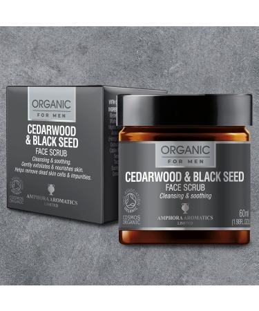 Amphora Aromatics Cedarwood & Black Seed Face Scrub For Men COSMOS Organic 60ml - Buy Online on GoSupps.com