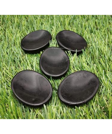 Black Tourmaline Thumb Worry Crystal Healing Stone for Anxiety Relief - Oval Cabochon Pocket Palm Stone - Buy Online on GoSupps.com
