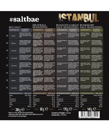SaltBae Istanbul Salt & Seasonings Gourmet Set - 4 High Quality Seasonings for Any Cook or Grill Master - Ideal as a BBQ Party Gift Set - Buy Online on GoSupps.com