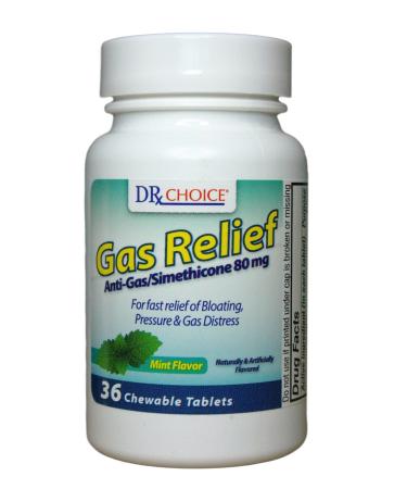 Dr Choice Gas Relief Anti-gas/simethicone 80mg 36 Chewable Tablets