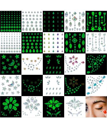 Face Gems 6 Sets Face Jewels Self-Adhesive Rhinestones Stickers And 1 Set  15 Colors 900pcs Face Gems For Makeup Mermaid Fairy Music Rave Festival  Accessories For Women Men Or Kids