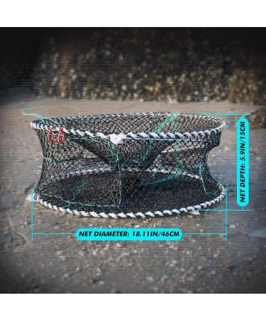 Anglerbasics Portable Crab Trap | Fish Trap for Minnow, Crawfish, Shrimp, Lobster | Bait Snare Trap (17.72x7.87) - Buy Online on GoSupps.com