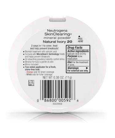 Neutrogena SkinClearing Mineral Powder - Natural Ivory 20 | Best for Clear Skin | Buy Online Internationally - Buy Online on GoSupps.com