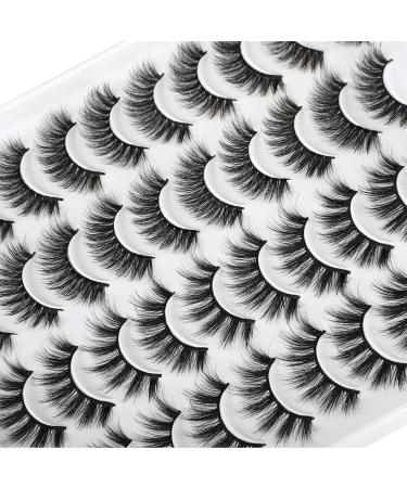JIMIRE 20 Pairs Mixed Fluffy & Natural Volume False Eyelashes - Wispy Faux Mink Lashes Pack - Buy Online on GoSupps.com