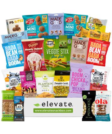 Healthy VEGAN and GLUTEN FREE Premium Snacks Gift Box: An Elevated Snacking Experience, A Decadent Plant Based Mix Of Clean Ingredient Snacks: Cookies, Nuts, Fruit, Chips, A Great Gift Basket Alternative