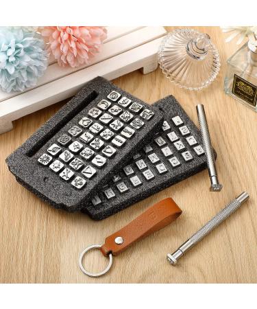 70 Piece Leather Craft Stamping Set with Alphabet, Numbers, and Patterns - Includes 2 Leather Punch Tools - Buy Online on GoSupps.com