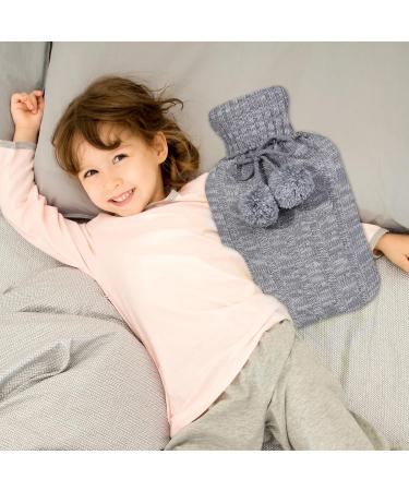 Samply 2L Hot Water Bottle with Knitted Cover - Grey | Hot and Cold Compress for Pain Relief - Buy Online on GoSupps.com