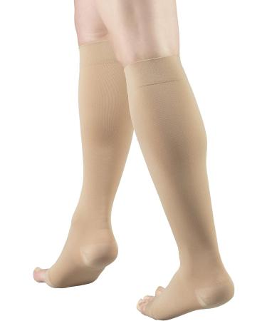 Truform Surgical Stockings | 18 mmHg Compression | Knee High | Open Toe | Beige | X-Large (Pack of 2) - International Shipping Available - Buy Online on GoSupps.com