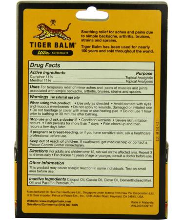 Buy Tiger Balm Ultra Strength 0.63 oz (Pack of 2) â€“ Fast Pain Relief & Muscle Care - Buy Online on GoSupps.com