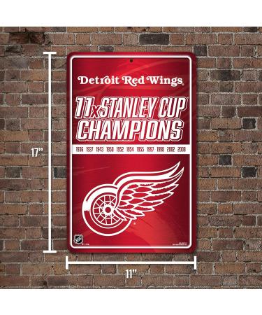 Rico Industries NHL Detroit Red Wings Large Metal Sign - 11x17 | Perfect Home Decor for Fans - Buy Online on GoSupps.com