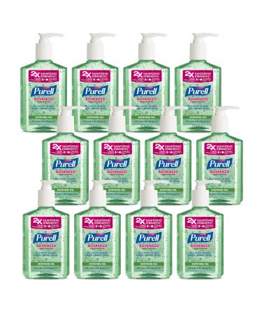 PURELL Advanced Hand Sanitizer Soothing Gel with Aloe and Vitamin E- 8 fl oz Pump Bottle (Pack of 12) - 3016-12-CMR