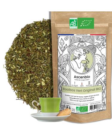 Ascenbio Rooibos Vert BIO Tisane Soir Rooibos non ferment vrac 180g Pr par et conditionn en France Emballage biod gradable