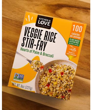 Kitchen & Love Hearts of Palm Veggie Rice Stir Fry  Low Carb  Low Calories  Plant Based  Non GMO  Gluten Free Rice Alternative  Vegan  Easy to Prepare Quick Meal 8 Oz (Pack of 3) Veggie Rice Stir Fry 3 Pack - Buy Online on GoSupps.com