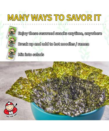 Tao Kae Noi Big Crispy Seaweed Snack Sheets | Classic Thai Nori Chips | Healthy Snacks for Kids & Adults | 12 Individually Wrapped Sheets, 3.2g each - Buy Online on GoSupps.com