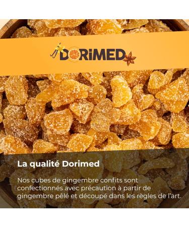 Candied ginger 1 kg in cubes ginger of natural origin Pieces of ginger dehydrated with cane sugar IDEAL for recipes resealable bag - Buy Online on GoSupps.com