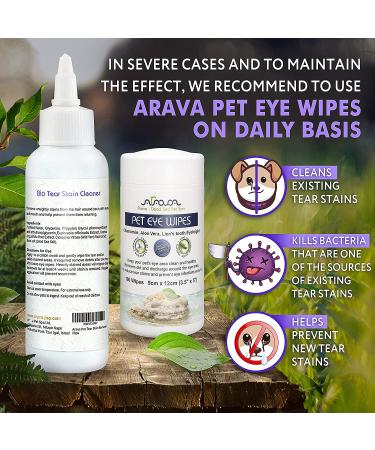 Arava Tear Stain Remover for Dogs & Cats - Natural & Effective Eye Cleaner - Buy Online on GoSupps.com