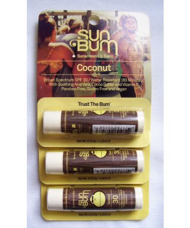 Sun Bum Sunscreen Lip Balm Coconut (Pack of 3)
