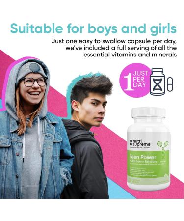 Nutri Supreme Teen Multivitamin for Boys and Girls 12-17 | Best Kosher One Per Day Teen Vitamins for Development & Immune Health - Buy Online on GoSupps.com