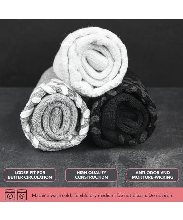 Debra Weitzner 6Pk Non-Binding Diabetic Socks - Crew Ankle 13-15 Grey With Grips - Buy Online on GoSupps.com