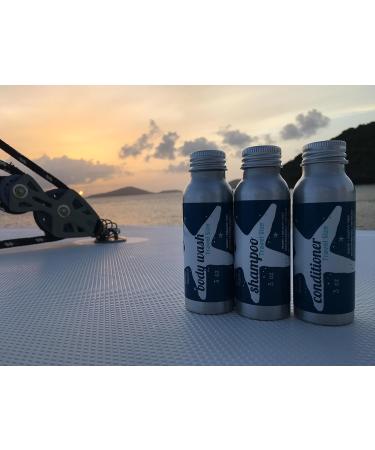 Travel Size Sulfate-Free Rosemary Mint Vanilla Shampoo, Conditioner & Body Wash - Refillable 2.5 oz Bottle - Buy Online on GoSupps.com