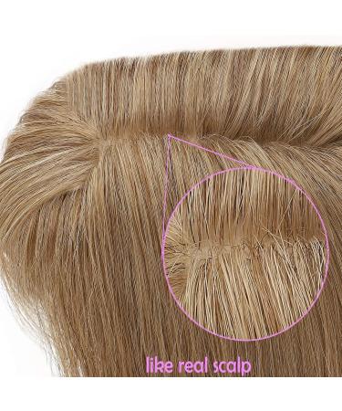 Rich Choices Clip-in Topper & Pony Bangs - Real Hair Extensions for Women | 35 cm Lace Toupet #27 Dark Blonde - Buy Online on GoSupps.com