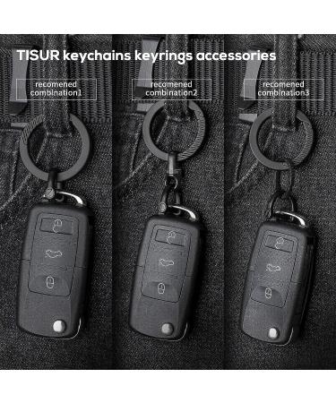 TISUR Titanium Round Carabiner Clip - Black Small Keychain D-Ring Spring Hook Key Ring - Buy Online on GoSupps.com