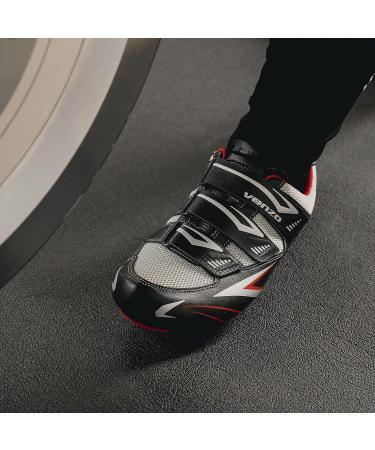Venzo Men's Road Cycling Shoes - 3 Straps, Delta SPD Compatible - White/Black - Size 11 - Buy Online on GoSupps.com