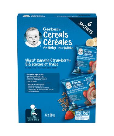 Gerber Baby Cereal Wheat Banana Strawberry Sachet 6x28g