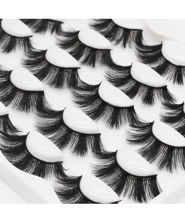 10 Pairs 15-20mm 3D Mink Eyelashes - Fluffy & Dramatic Fake Lashes for Natural Makeup | C004 - Buy Online on GoSupps.com