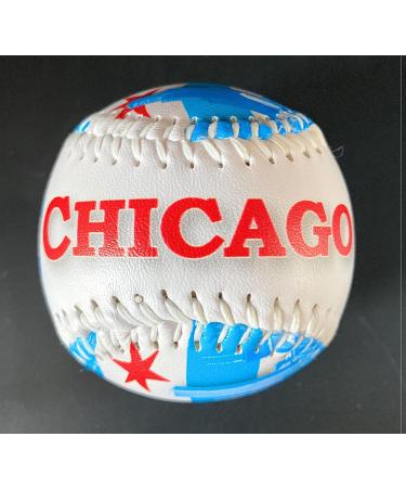 Chicago Las Vegas New York City Souvenir Baseballs in Acrylic Display Case - Baseball Gifts with Chicago Flag Design - Buy Online on GoSupps.com