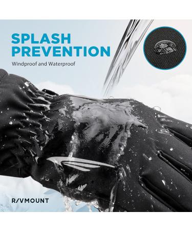 Rivmount Waterproof Touchscreen Winter Gloves for Men & Women | Warm Windproof Thermal Ski Gloves RSG601 in Dull Black - Buy Online on GoSupps.com