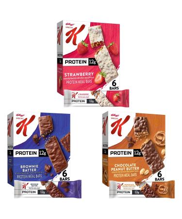 Kellogg's Special K Protein Bars, Meal Replacement, Bulk Protein Snacks, Variety Pack, 28.5oz Case (18 Bars) Variety Pack 6 Count (Pack of 3)