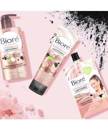 Biore Rose Quartz + Activated Charcoal Clay Face Mask - Stress Relief for Normal & Oily Skin - Pore Cleansing - International Shipping Available - Buy Online on GoSupps.com