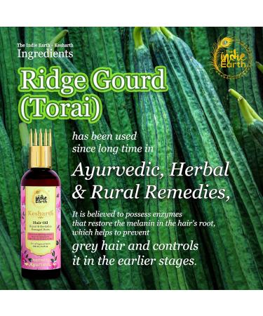 Indie Earth Kesharth Hair Oil - Anti-Grey Solution with Ridge Gourd & Onion - 40+ Natural Ingredients - Buy Online on GoSupps.com