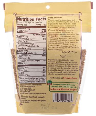 Bob's Red Mill Organic Whole Golden Flaxseed 13 oz - Nutrient-Rich Superfood - Buy Online on GoSupps.com