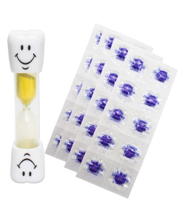 Smile Toothbrush Timer & 40 Disclosing Tablets (Yellow Timer)