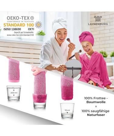 Laynenburg Premium Waffelpique Haarurban - 100% Cotton Quick-Drying Turban Towel for Short & Long Hair - Gray Hair Towel with 2 Buttons - 1 Piece - Buy Online on GoSupps.com