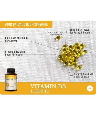 NatureWise Vitamin D3 1000iu (25 mcg) Mini Softgel - 360 Count | Healthy Muscle Function & Immune Support | Non-GMO & Gluten Free | Cold-Pressed Olive Oil - Buy Online on GoSupps.com