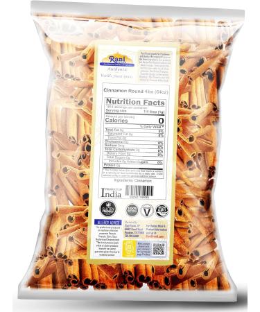 Rani Cinnamon Sticks 64oz (4lbs) - All Natural Cassia Round Sticks, 225-300 Sticks, 3 Length - Vegan, Gluten Friendly, NON-GMO, Kosher - 1.81kg Pack - Buy Online on GoSupps.com