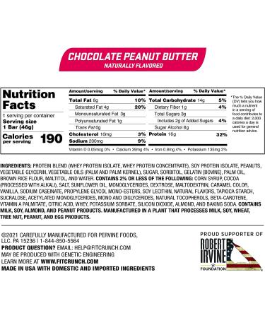 FITCRUNCH Whey Protein Bars - Chef Robert Irvine - 18 Count Chocolate Peanut Butter - Buy Online on GoSupps.com
