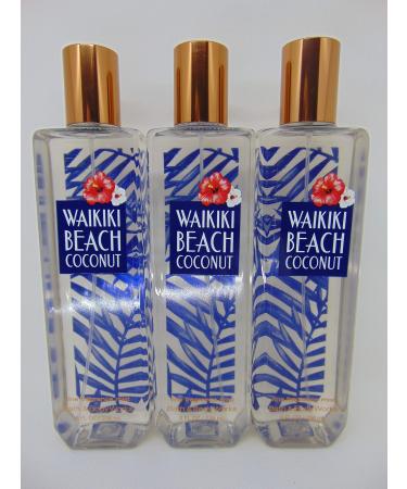 Bath & Body Works Fine Fragrance Mist Waikiki Beach Coconut 2017 - Lot of 3
