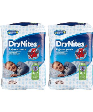 Huggies Drynites 4-7 Years Boys - Nighttime Underwear Set (32 Diaper Pants) for Bedwetting - Ultimate Comfort & Protection - Buy Online on GoSupps.com