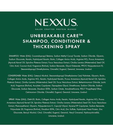 Nexxus Unbreakable Care 3-Piece Regimen Pack for Fine and Thin Hair - Keratin, Collagen, Biotin - White - 3 Count - Buy Online on GoSupps.com
