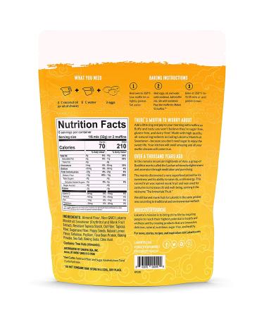 Lakanto Sugar Free Lemon Poppy Seed Muffin Mix - 2g Net Carbs, Dairy Free, Keto Friendly, Gluten Free - Almond Flour, Monk Fruit Sweetener - 12 Muffins (6.77 oz) - Buy Online on GoSupps.com