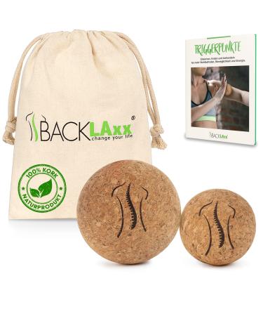 Backlaxx fascia ball set 5 and 7 cm sustainable massage ball made of cork with storage bag - antibacterial massage ball ideal for self -massage - free eBook trigger points - fascia ball 5cm & 7cm - Buy Online on GoSupps.com