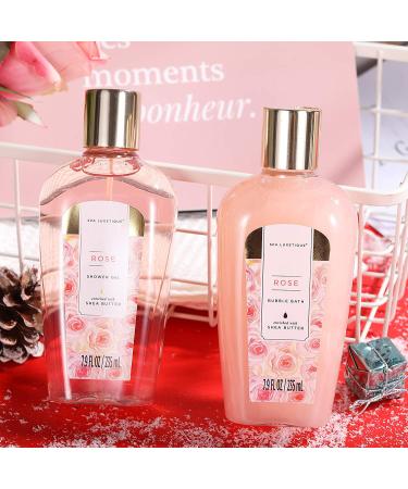 Spa Luxetique Bath Spa Gift Basket for Women - Rose Relaxing Spa Set with Bath Salts, Body Lotion & Shower Gel - Perfect Birthday or Mother's Day Gift - Buy Online on GoSupps.com