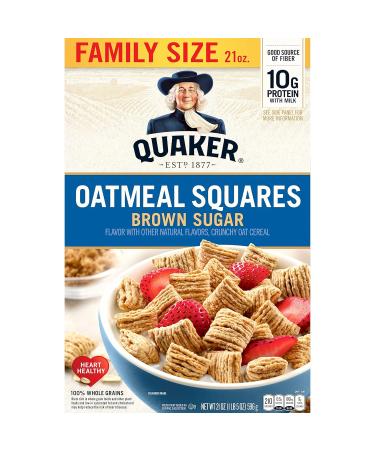 Quaker Oatmeal Squares Brown Sugar Cereal 21oz Family Size - Buy Online Now - Buy Online on GoSupps.com