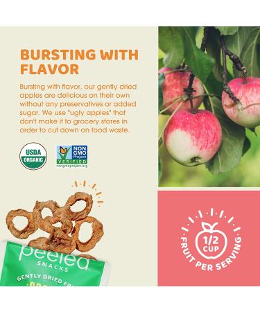 Peeled Snacks Organic Dried Apple Fruit 2.8 oz (Pack of 12) - Healthy Vegan On-the-Go Snacks - Buy Online on GoSupps.com
