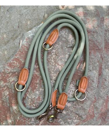 Leitengr n Adjustable Dog Leash for Little Dogs | 3M Long 0.8cm Wide | Lightweight Devon Model with 2 Carabiners | Green Hoary | International Shipping Available - Buy Online on GoSupps.com